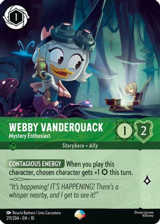 Webby Vanderquack - Mystery Enthusiast (Epic) (211/204) [Whispers in the Well] Holofoil - Deck Out Gaming