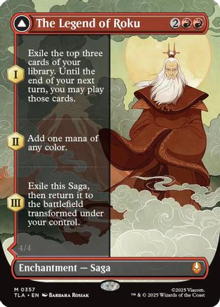 The Legend of Roku (Borderless) (357) [Avatar: The Last Airbender] foil - Deck Out Gaming