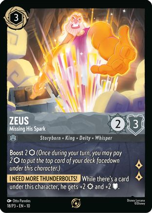 Zeus - Missing His Spark (18) [Disney Lorcana Promo Cards] Cold Foil - Deck Out Gaming