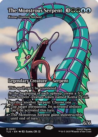 The Monstrous Serpent - Koma, Cosmos Serpent (Borderless) (51) [Avatar: The Last Airbender: Eternal-Legal] - Deck Out Gaming