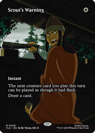 Scout's Warning (Borderless) (6) [Avatar: The Last Airbender: Eternal-Legal] foil - Deck Out Gaming
