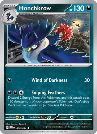 Honchkrow (58) [ME02: Phantasmal Flames] Reverse Holofoil - Deck Out Gaming