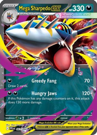Mega Sharpedo ex - 061/094 (61) [ME02: Phantasmal Flames] Holofoil - Deck Out Gaming