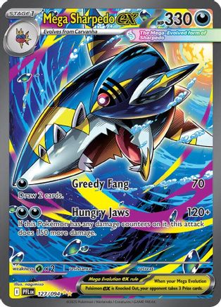 Mega Sharpedo ex - 127/094 (127) [ME02: Phantasmal Flames] Holofoil - Deck Out Gaming