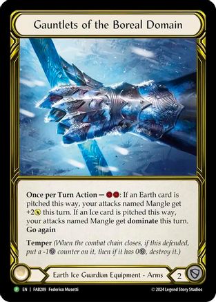 Gauntlets of the Boreal Domain (Golden) - FAB289 (FAB289) [Flesh and Blood: Promo Cards] Cold Foil - Deck Out Gaming