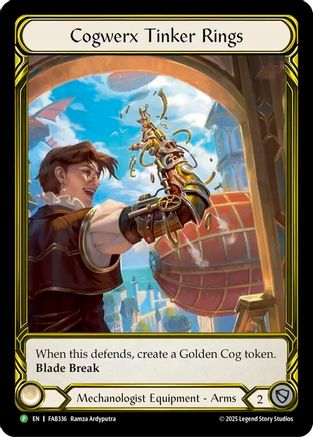 Cogwerx Tinker Rings (Golden) - FAB336 (FAB336) [Flesh and Blood: Promo Cards] Cold Foil - Deck Out Gaming