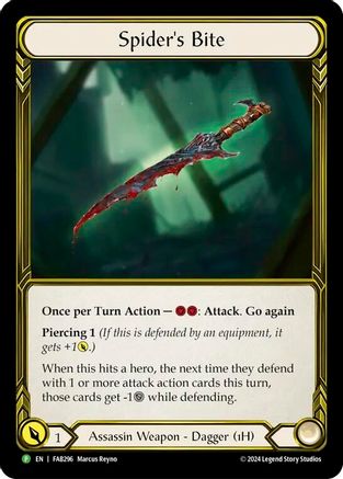 Spider's Bite (Left) (Golden) - FAB296 (FAB296) [Flesh and Blood: Promo Cards] Cold Foil - Deck Out Gaming