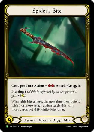 Spider's Bite (Right) (Golden) - FAB297 (FAB297) [Flesh and Blood: Promo Cards] Cold Foil - Deck Out Gaming