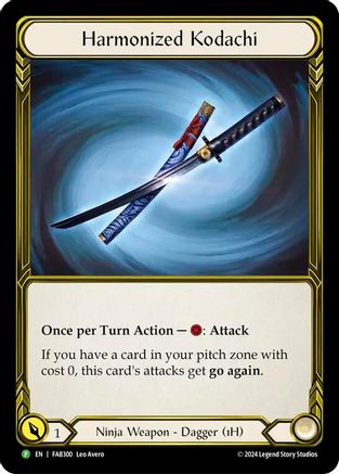 Harmonized Kodachi (Left) (Golden) - FAB300 (FAB300) [Flesh and Blood: Promo Cards] Cold Foil - Deck Out Gaming