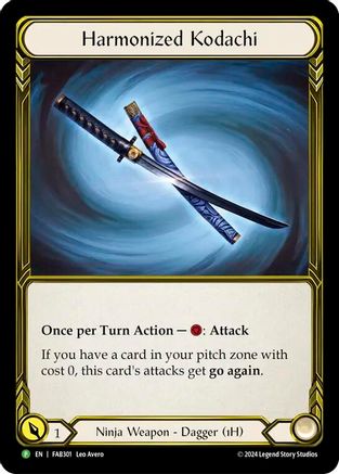 Harmonized Kodachi (Right) (Golden) - FAB301 (FAB301) [Flesh and Blood: Promo Cards] Cold Foil - Deck Out Gaming