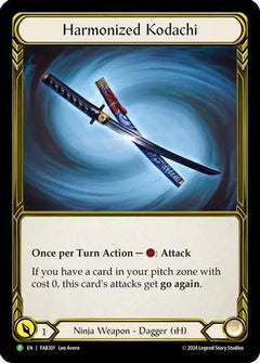 Harmonized Kodachi (Right) (Golden) - FAB301 (FAB301) [Flesh and Blood: Promo Cards] Cold Foil - Deck Out Gaming