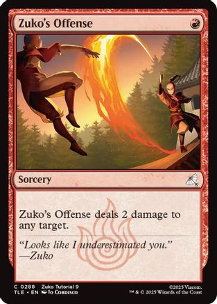 Zuko's Offense (0288) (288) [Avatar: The Last Airbender: Eternal-Legal] - Deck Out Gaming
