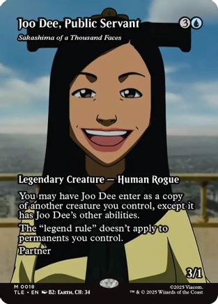 Joo Dee, Public Servant - Sakashima of a Thousand Faces (Borderless) (18) [Avatar: The Last Airbender: Eternal-Legal] foil - Deck Out Gaming