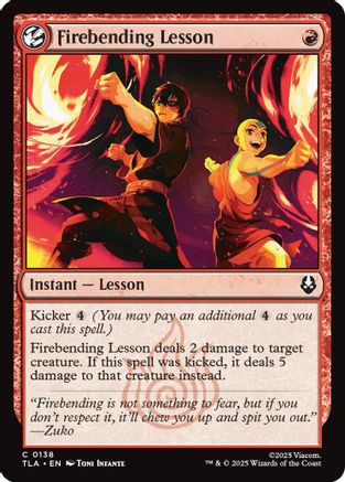 Firebending Lesson (138) [Avatar: The Last Airbender] - Deck Out Gaming