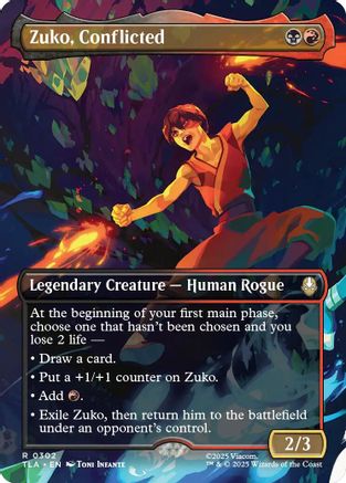 Zuko, Conflicted (Borderless) (302) [Avatar: The Last Airbender] foil - Deck Out Gaming