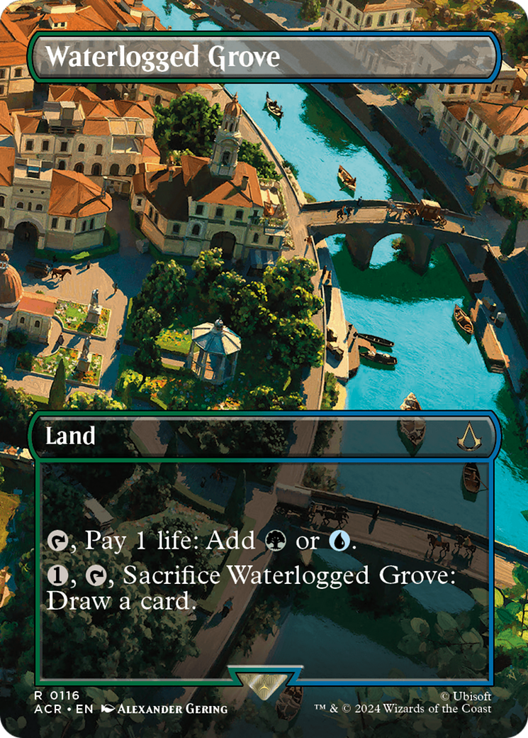 Waterlogged Grove (Borderless) (116) [Assassin's Creed] foil - Deck Out Gaming
