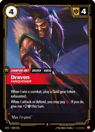 Draven - Vanquisher (020/221) [Spiritforged] Foil - Deck Out Gaming