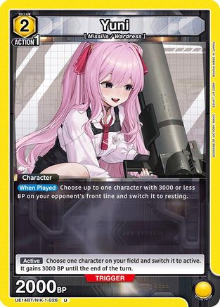 Yuni (026) (UE14BT/NIK-1-026) [UE14BT: GODDESS OF VICTORY: NIKKE] - Deck Out Gaming
