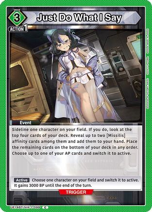 Just Do What I Say (UE14BT/NIK-1-099) [UE14BT: GODDESS OF VICTORY: NIKKE] - Deck Out Gaming