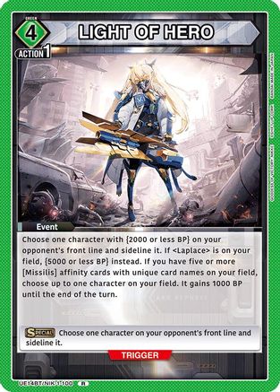 LIGHT OF HERO (UE14BT/NIK-1-100) [UE14BT: GODDESS OF VICTORY: NIKKE] Foil