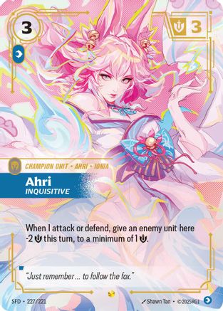 Ahri - Inquisitive (Overnumbered) (227/221) [Spiritforged] Foil - Deck Out Gaming