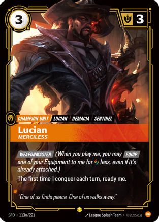 Lucian - Merciless (Alternate Art) (113a/221) [Spiritforged] Foil - Deck Out Gaming