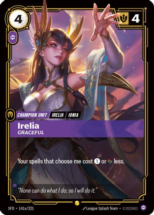 Irelia - Graceful (Alternate Art) (141a/221) [Spiritforged] Foil - Deck Out Gaming
