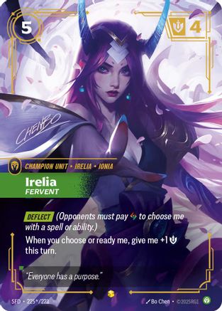 Irelia - Fervent (Signature) (225*/221) [Spiritforged] Foil - Deck Out Gaming