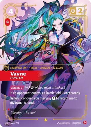 Vayne - Hunter (Overnumbered) (223/221) [Spiritforged] Foil - Deck Out Gaming
