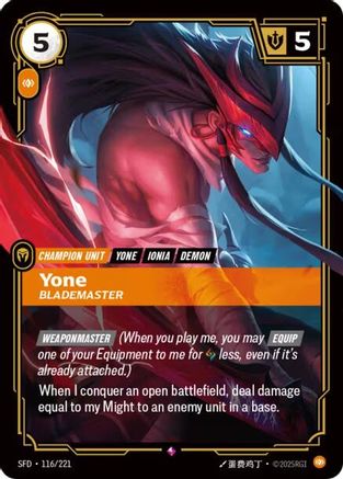 Yone - Blademaster (116/221) [Spiritforged] Foil - Deck Out Gaming