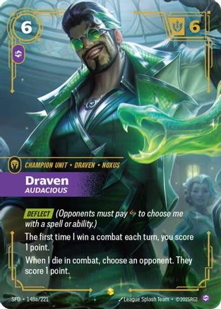 Draven - Audacious (Alternate Art) (148a/221) [Spiritforged] Foil - Deck Out Gaming