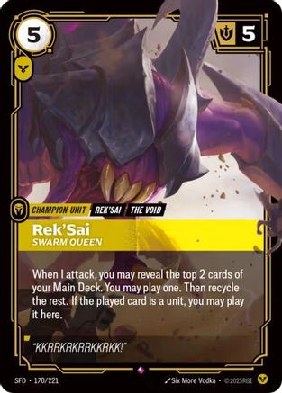 Rek'Sai - Swarm Queen (170/221) [Spiritforged] Foil - Deck Out Gaming