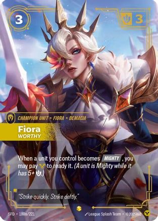 Fiora - Worthy (Alternate Art) (180a/221) [Spiritforged] Foil - Deck Out Gaming
