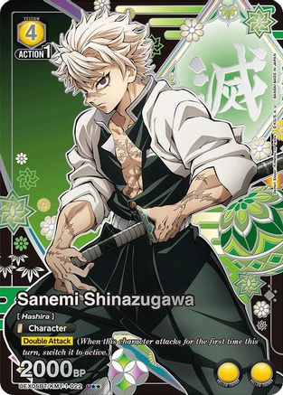 Sanemi Shinazugawa (022) (U**) (UEX05BT/KMY-1-022) [UEX05BT: Demon Slayer: Kimetsu no Yaiba Vol.2] Foil - Deck Out Gaming