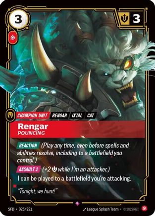 Rengar - Pouncing (025/221) [Spiritforged] Foil - Deck Out Gaming