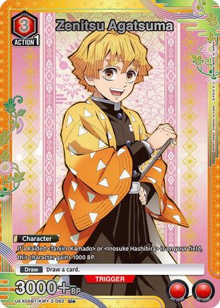 Zenitsu Agatsuma (U*) (UEX05BT/KMY-3-062) [UEX05BT: Demon Slayer: Kimetsu no Yaiba Vol.2] Foil - Deck Out Gaming