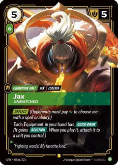 Jax - Unmatched (Alternate Art) (054a/221) [Spiritforged] Foil - Deck Out Gaming
