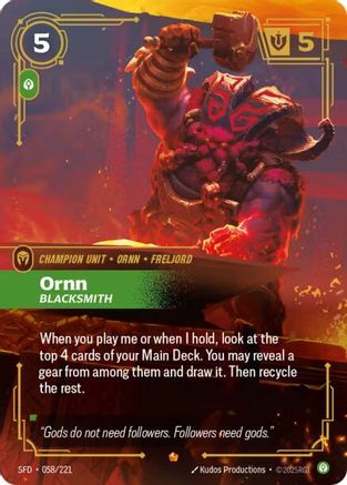 Ornn - Blacksmith (058/221) [Spiritforged] Foil - Deck Out Gaming