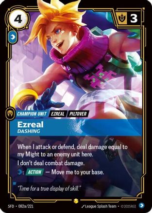 Ezreal - Dashing (Alternate Art) (082a/221) [Spiritforged] Foil - Deck Out Gaming