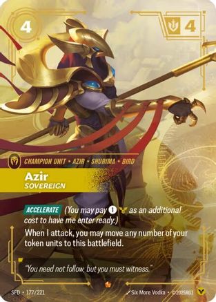 Azir - Sovereign (177/221) [Spiritforged] Foil - Deck Out Gaming