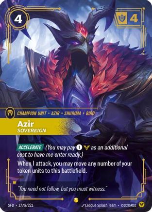 Azir - Sovereign (Alternate Art) (177a/221) [Spiritforged] Foil - Deck Out Gaming