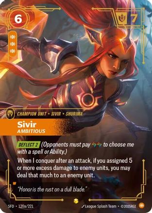 Sivir - Ambitious (Alternate Art) (120a/221) [Spiritforged] Foil - Deck Out Gaming