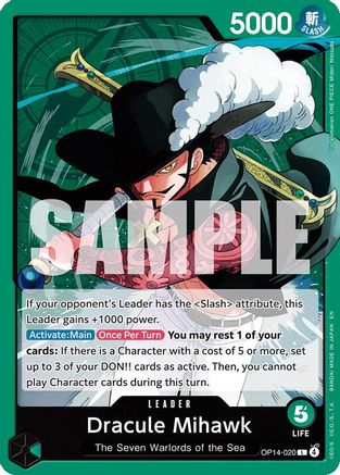 Dracule Mihawk - OP14-020 (OP14-020) [The Azure Sea's Seven] - Deck Out Gaming