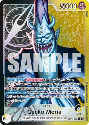 Gecko Moria - OP14-080 (Alternate Art) (OP14-080) [The Azure Sea's Seven] Foil - Deck Out Gaming