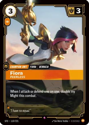 Fiora - Peerless (110/221) [Spiritforged] Foil - Deck Out Gaming