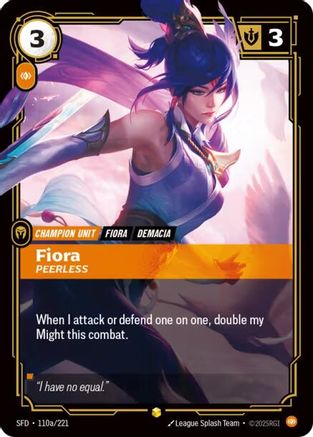 Fiora - Peerless (Alternate Art) (110a/221) [Spiritforged] Foil - Deck Out Gaming