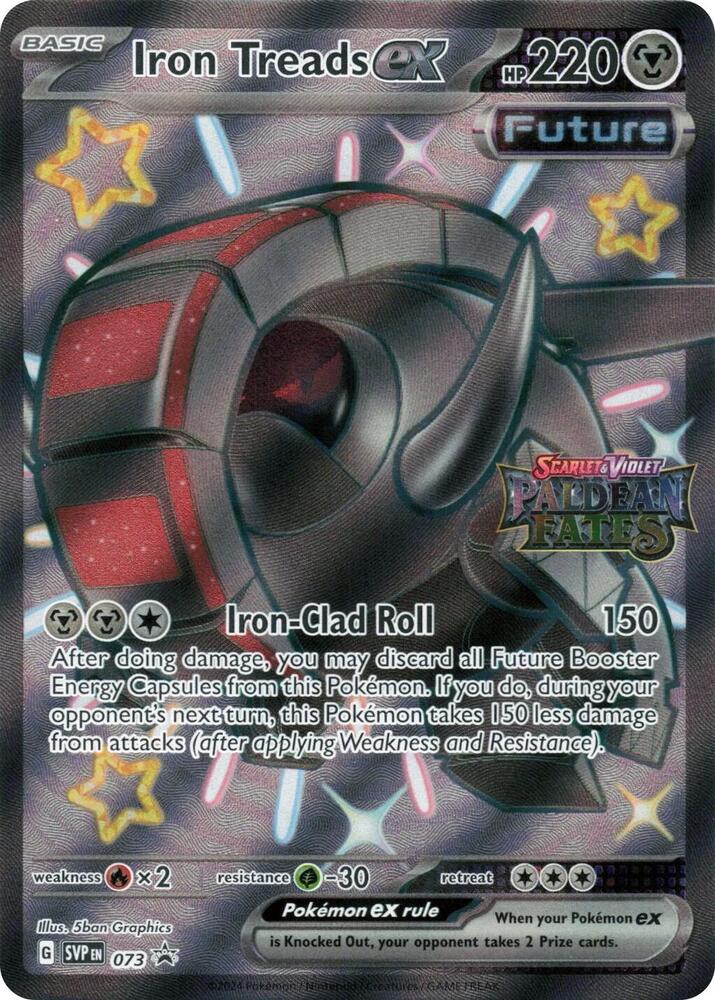 Iron Treads ex - 073 (73)(Paldean Fates Stamped) [SV: Scarlet & Violet Promo Cards] Holofoil