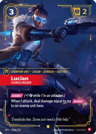Lucian - Gunslinger (Alternate Art) (028a/221) [Spiritforged] Foil - Deck Out Gaming