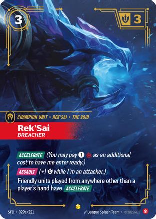 Rek'Sai - Breacher (Alternate Art) (029a/221) [Spiritforged] Foil - Deck Out Gaming