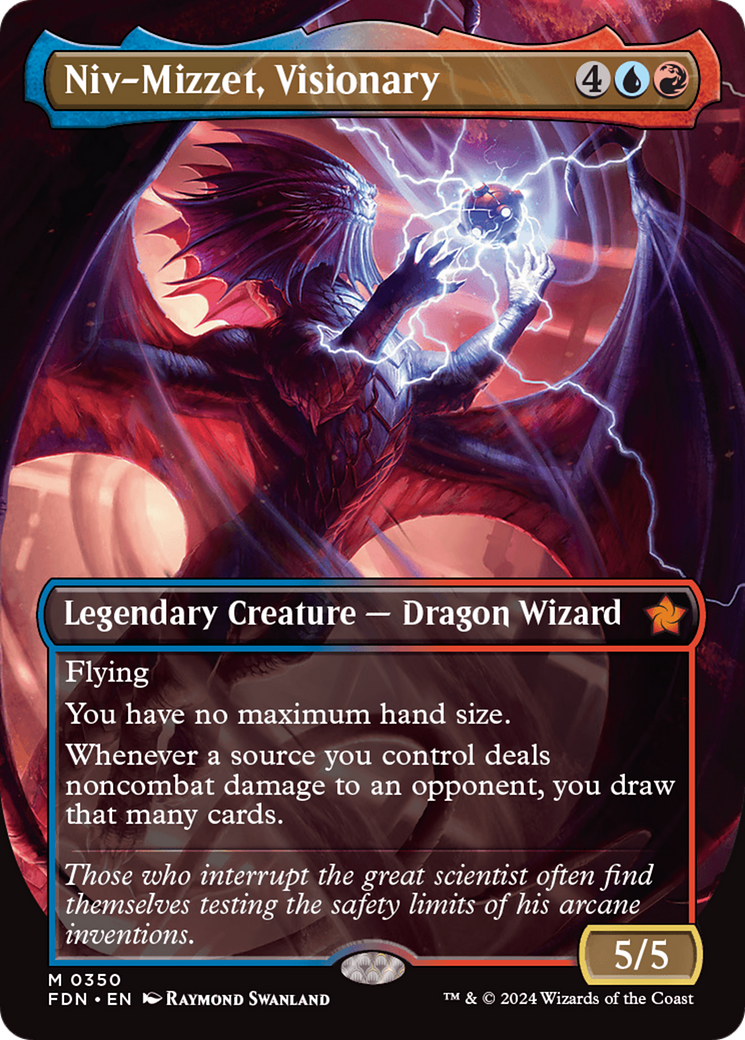 Niv-Mizzet, Visionary (Borderless) (350) [Foundations] foil - Deck Out Gaming